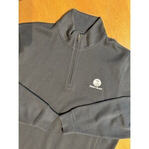Ahead Pebble Beach Golf Links Quarter Zip Pullover Mens L Pima Cotton Navy